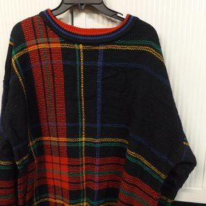 HUNT CLUB, XL, PULLOVER PLAID SWEATER, COTTON BLEND, UNISEX